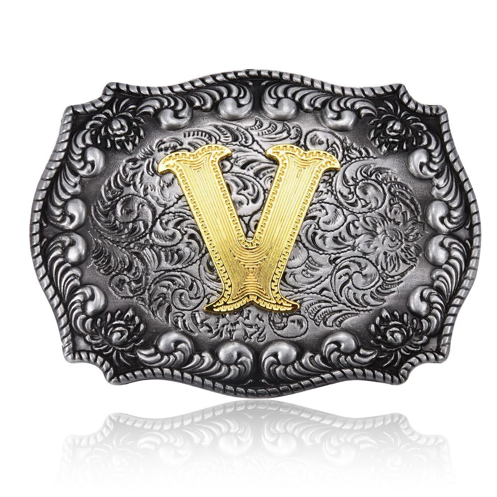 2533 Western Initial Letters Belt Buckle ABCDEFG to Z Alphabet Letters Belt